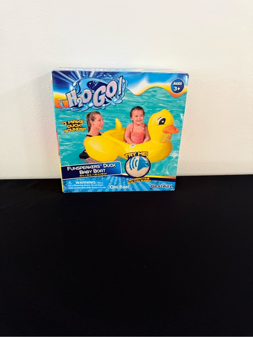 Yellow Duck Baby Boat - FunSpeakers Inflatable Pool Toy